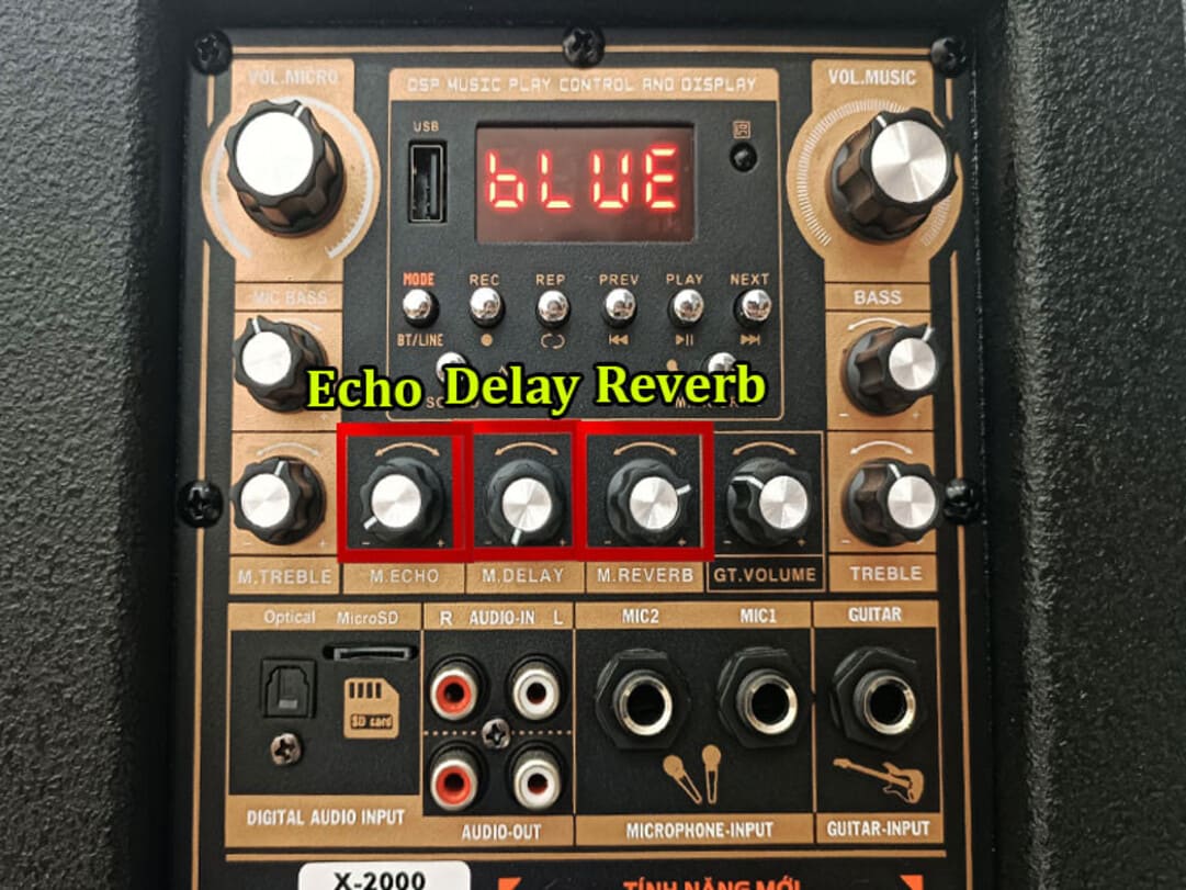 Nút Echo/Reverb trên loa kéo